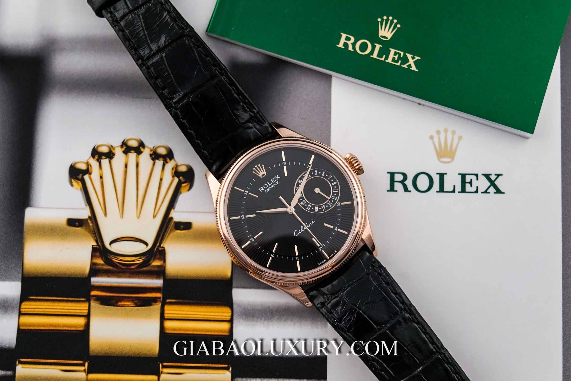 Đồng Hồ Rolex Cellini Date 50515 Mặt Số Đen