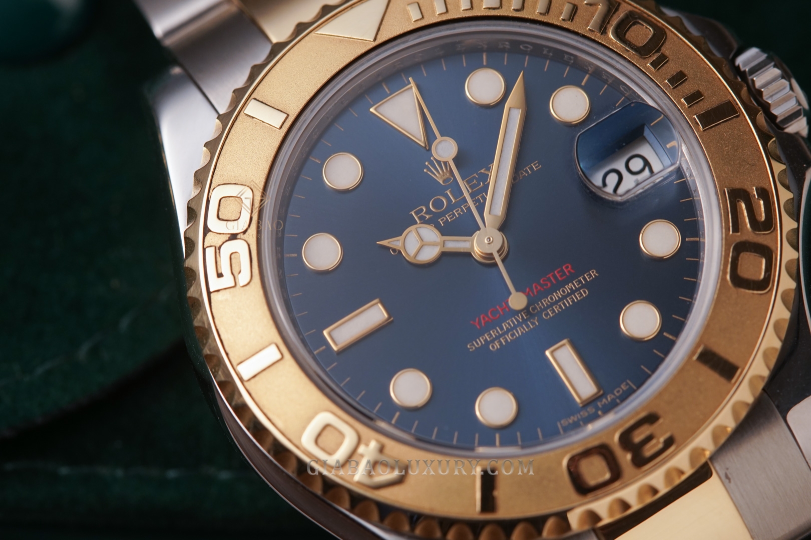 Đồng Hồ Rolex Yacht-Master 168623 Mặt Số Xanh