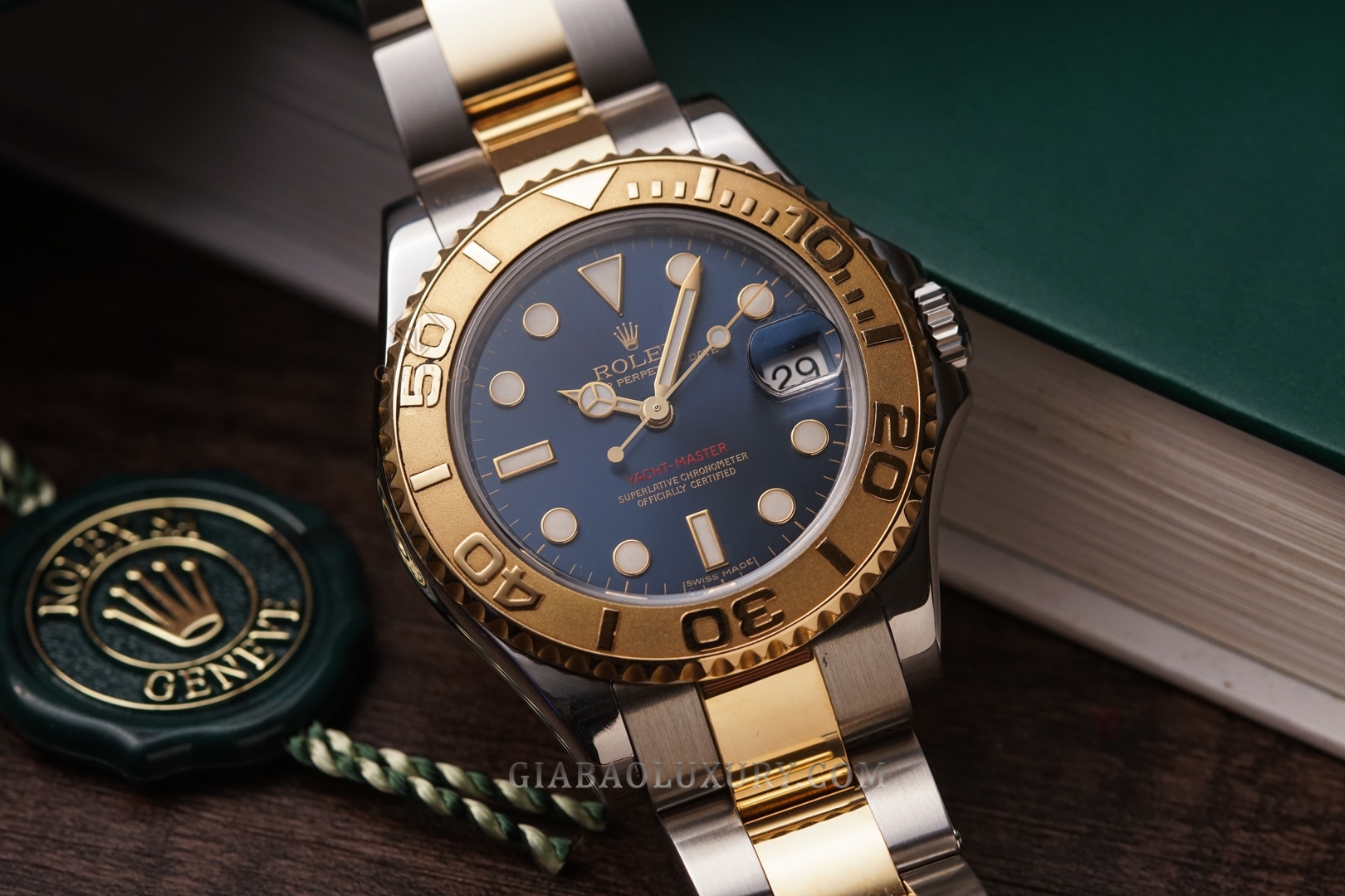 Đồng Hồ Rolex Yacht-Master 168623 Mặt Số Xanh