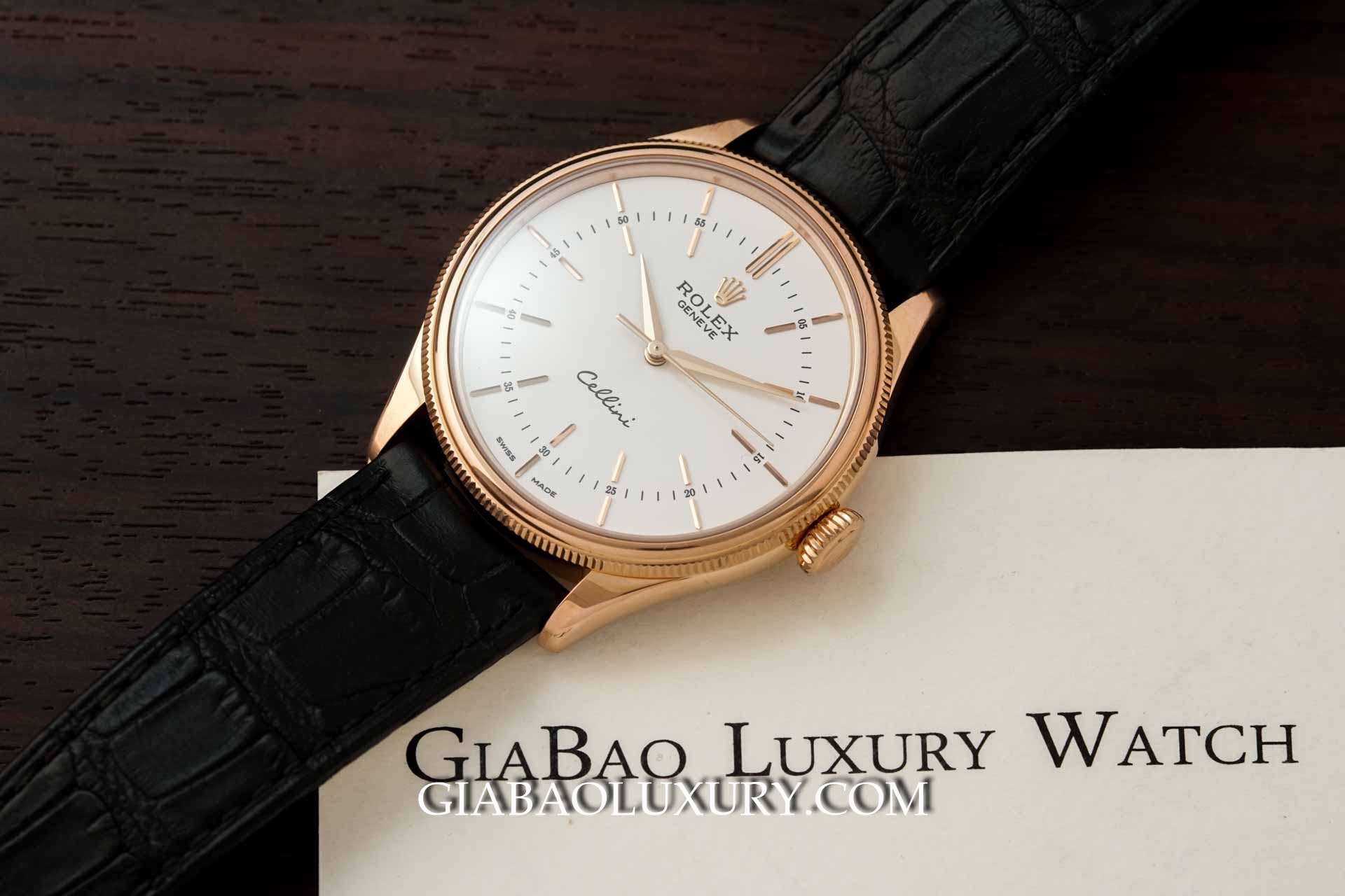 Đồng Hồ Rolex Cellini Time 50505 Mặt Số Trắng