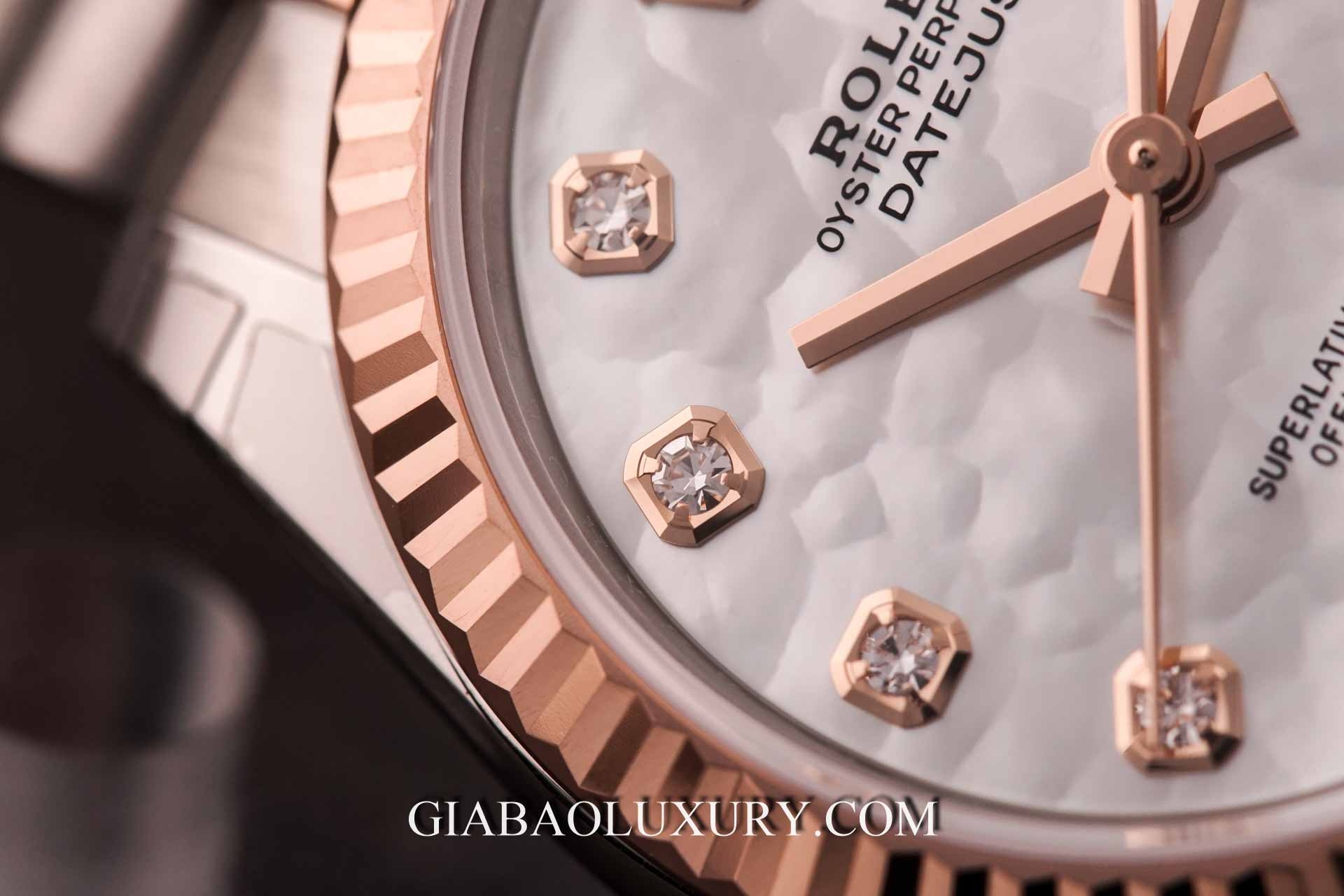 Đồng hồ Rolex Lady-Datejust 178271 Mặt Số Vỏ Trai Trắng Nạm Kim Cương