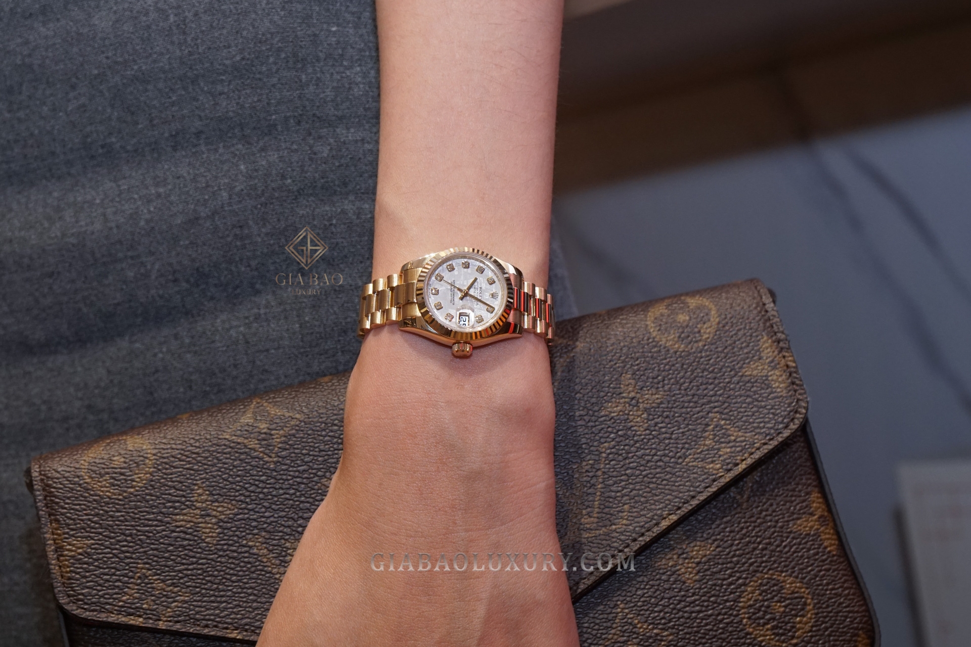 Đồng Hồ Rolex Lady Datejust 179178 Mặt Số Thiên Thạch