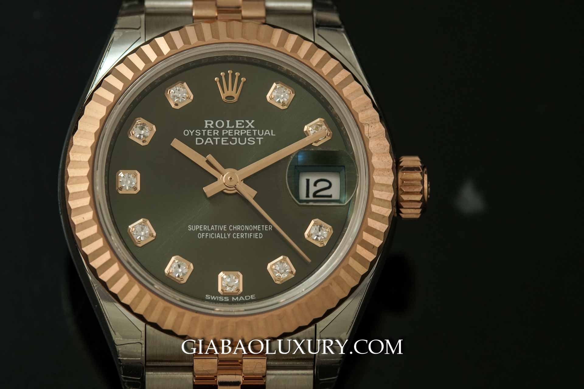 Đồng Hồ Rolex Lady Datejust 279171 Mặt Xanh