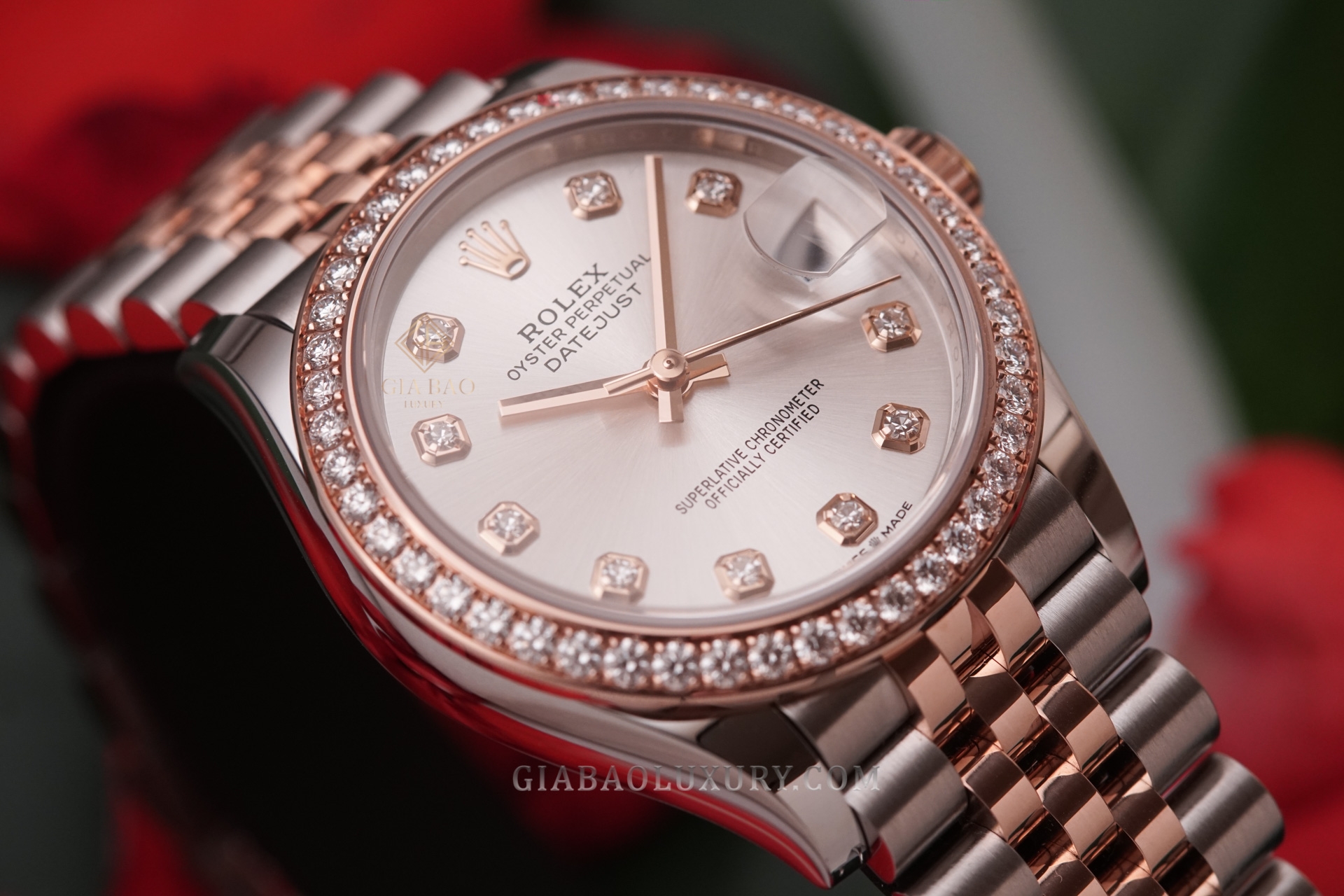 Đồng Hồ Rolex Datejust 31 278381 Mặt Số Bạc Nạm Kim Cương