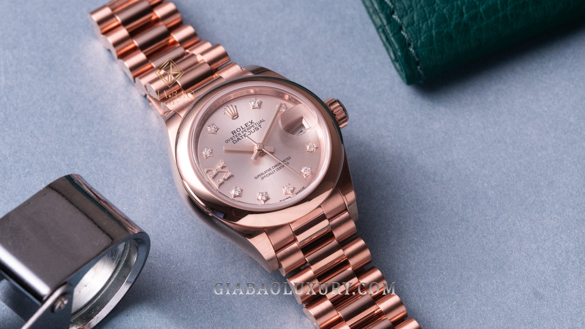 đồng hồ Rolex Lady Datejust 279165 Mặt Số Sundust Cọc Số Sao Dây Đeo President