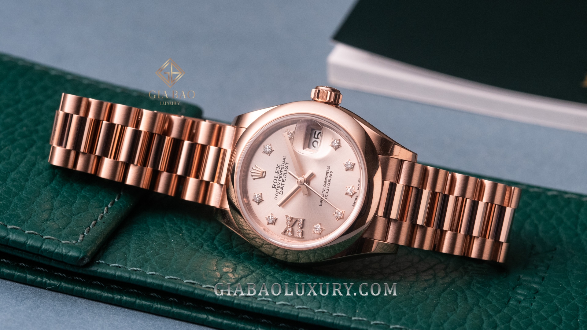 Đồng hồ Rolex Lady Datejust 279165 Mặt Số Sundust Cọc Số Sao Dây Đeo President