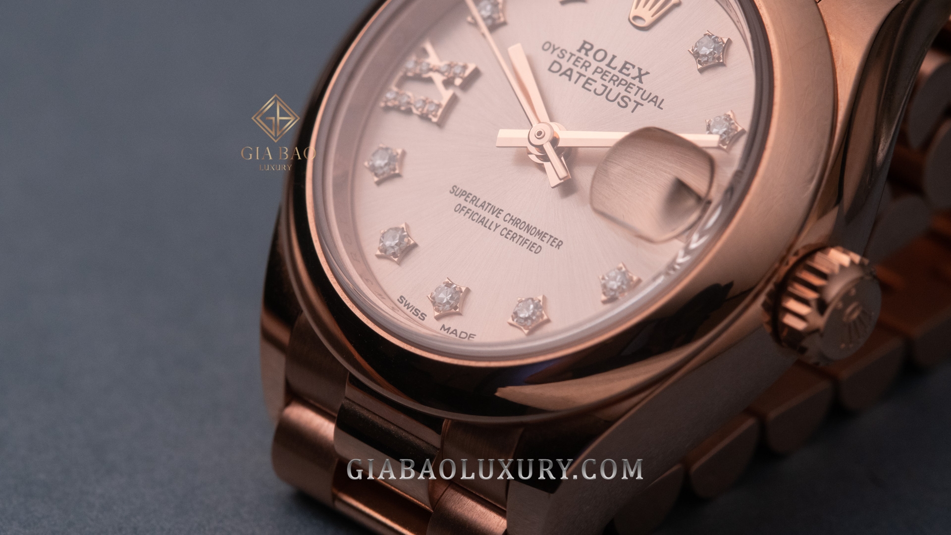đồng hồ Rolex Lady Datejust 279165 Mặt Số Sundust Cọc Số Sao Dây Đeo President