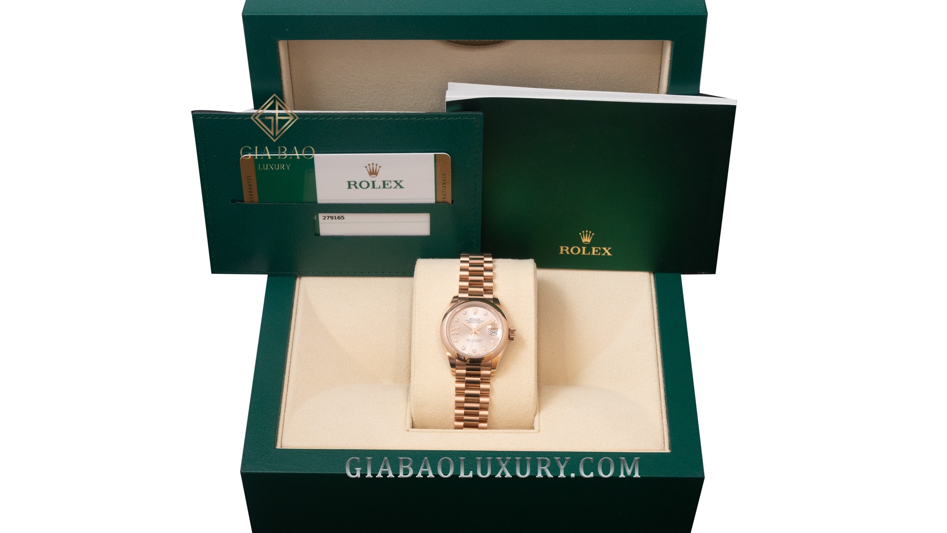 đồng hồ Rolex Lady Datejust 279165 Mặt Số Sundust Cọc Số Sao Dây Đeo President