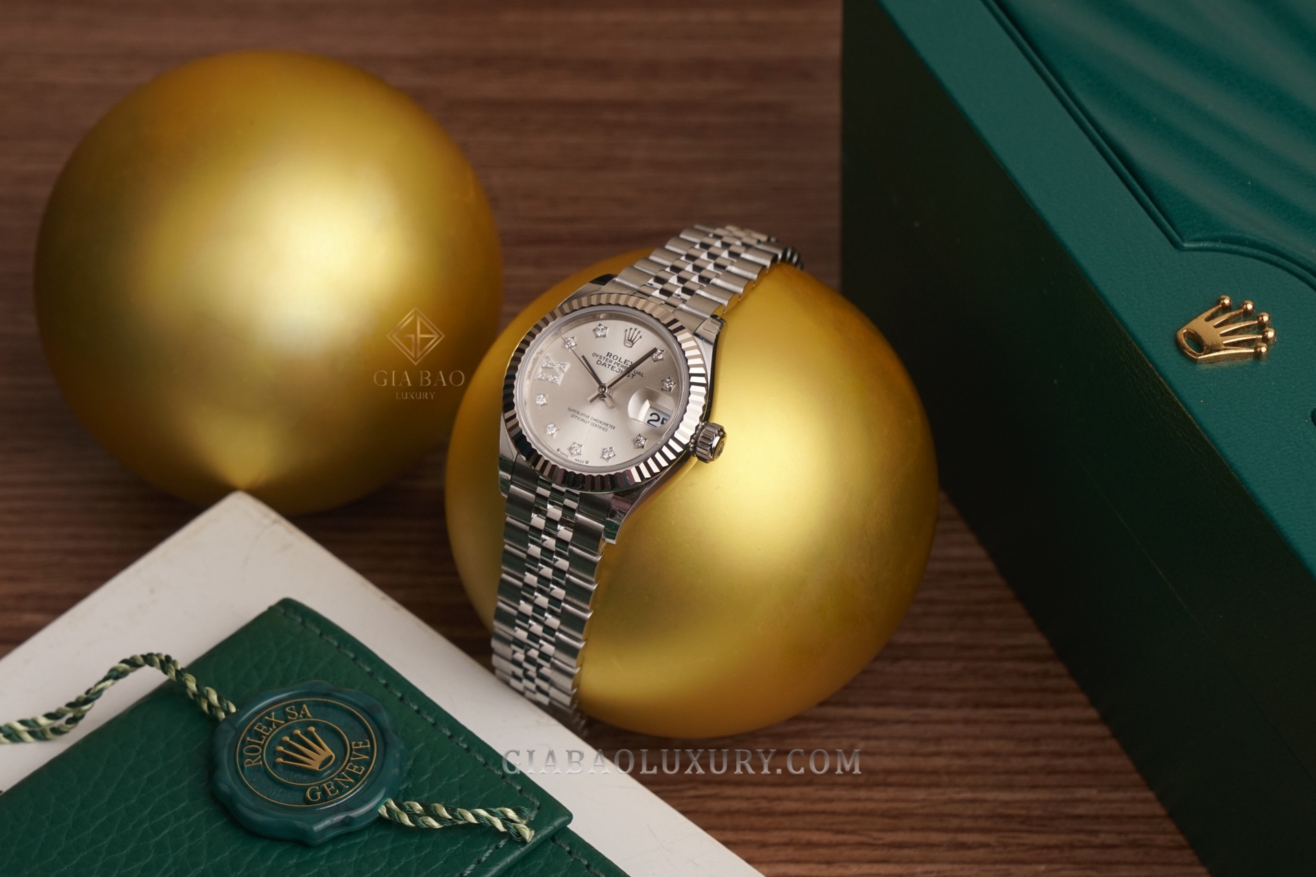 Đồng Hồ Rolex Lady Datejust 279174 Mặt Số Bạc Cọc Số Sao