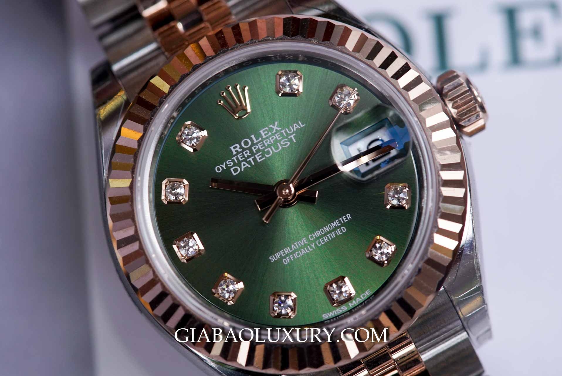 Đồng Hồ Rolex Lady Datejust 279171 Mặt Xanh