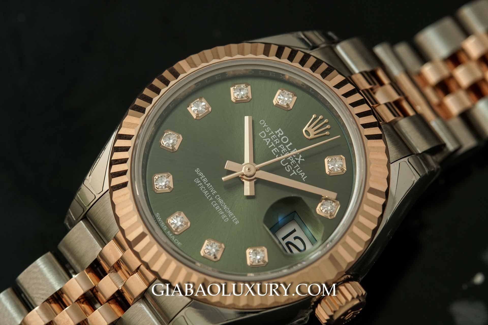 Đồng Hồ Rolex Lady Datejust 279171 Mặt Xanh
