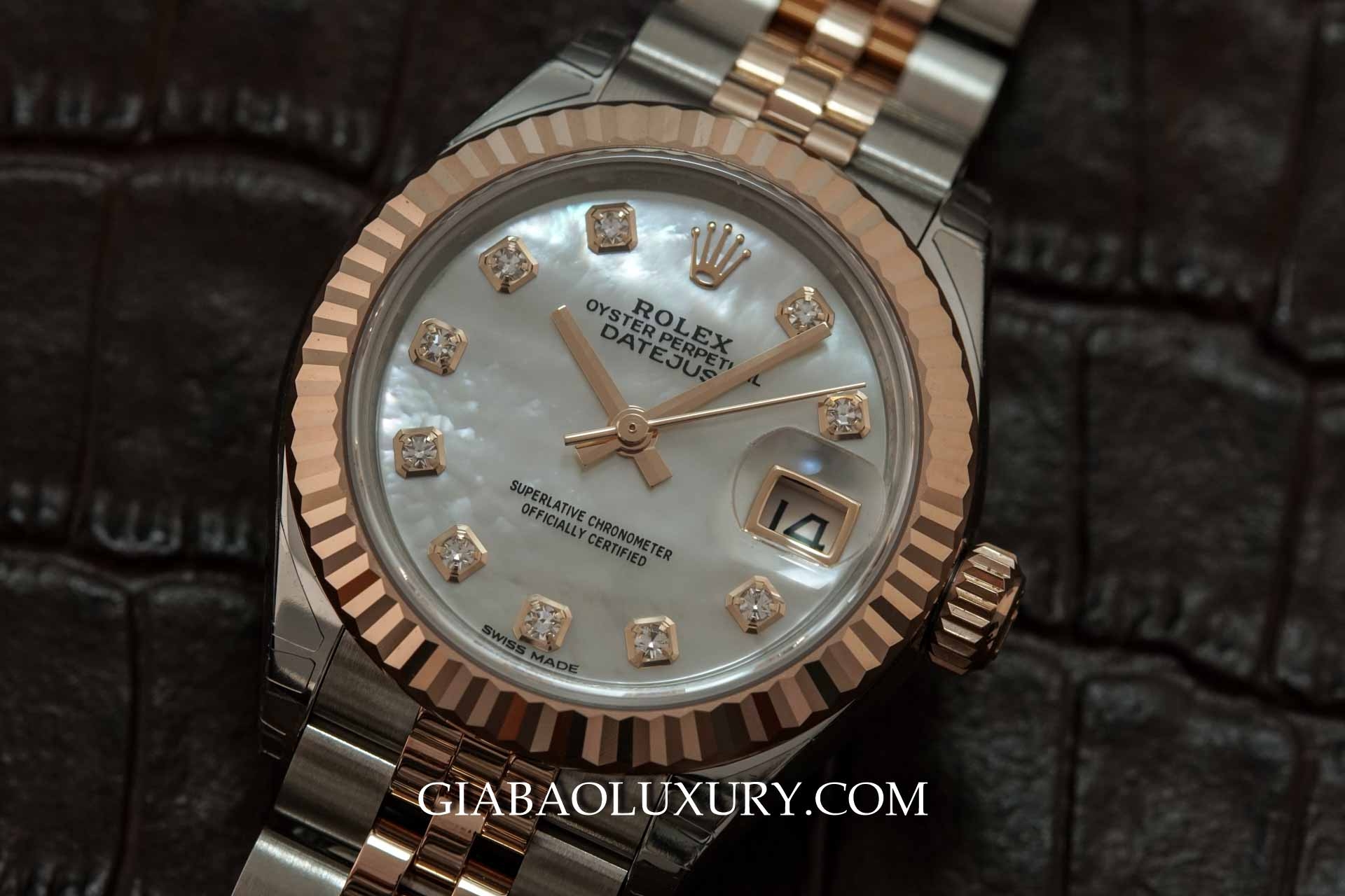 Đồng Hồ Rolex Lady Datejust 279171 Mặt Ốc Trắng