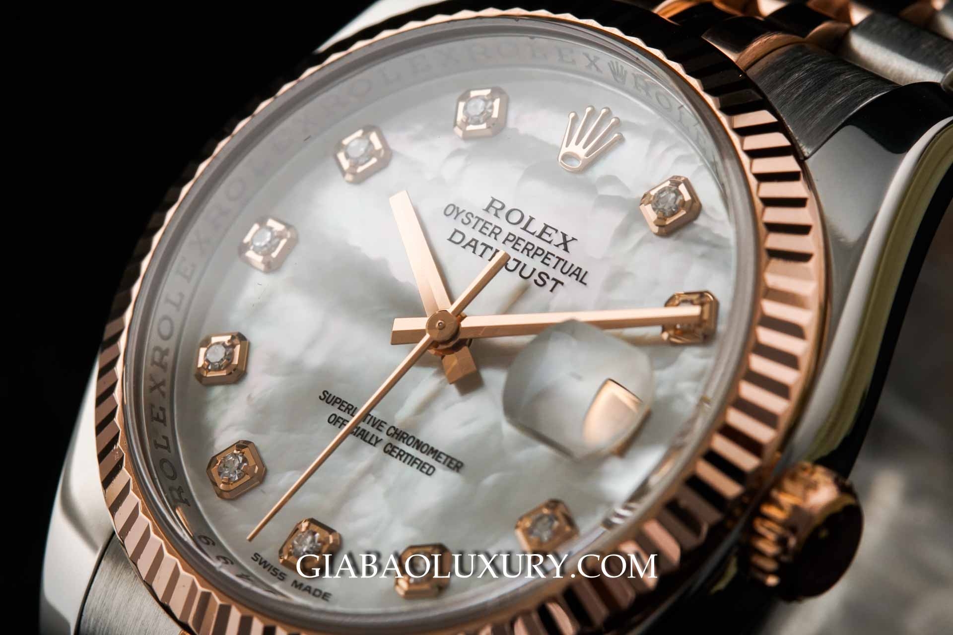 Đồng Hồ Rolex Datejust 116231 Mặt Số Vỏ Trai Trắng