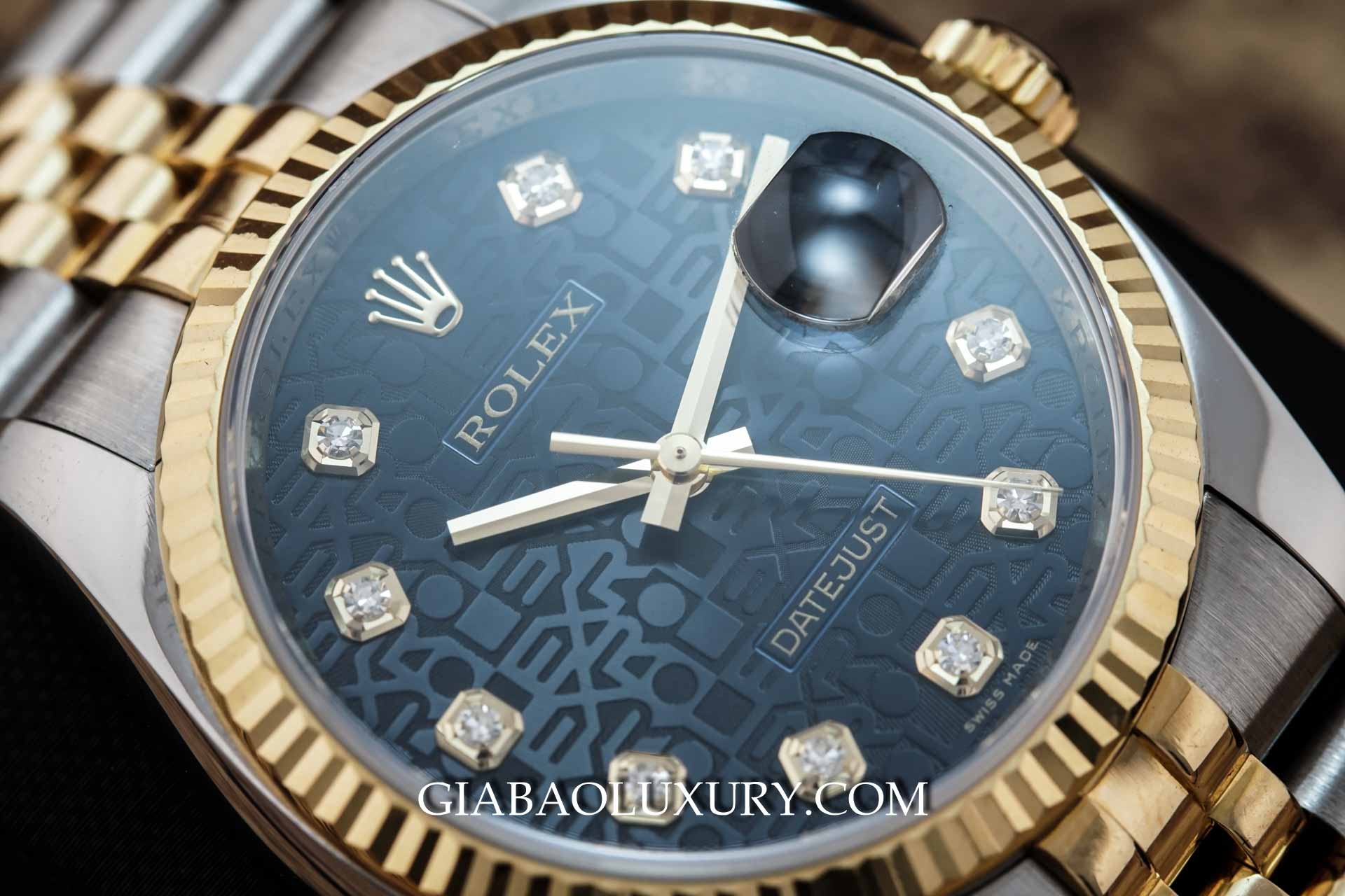 Đồng Hồ Rolex Datejust 116233 Mặt Vi Tính Xanh