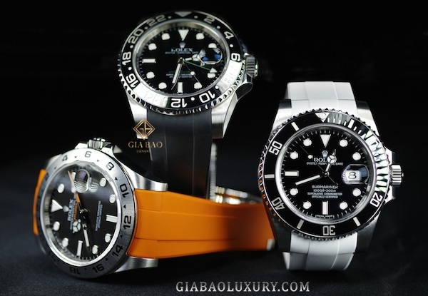 Dây cao su Rubber B dành cho đồng hồ Rolex Explorer II 40mm Ref. 16570 - Tang Buckle Series