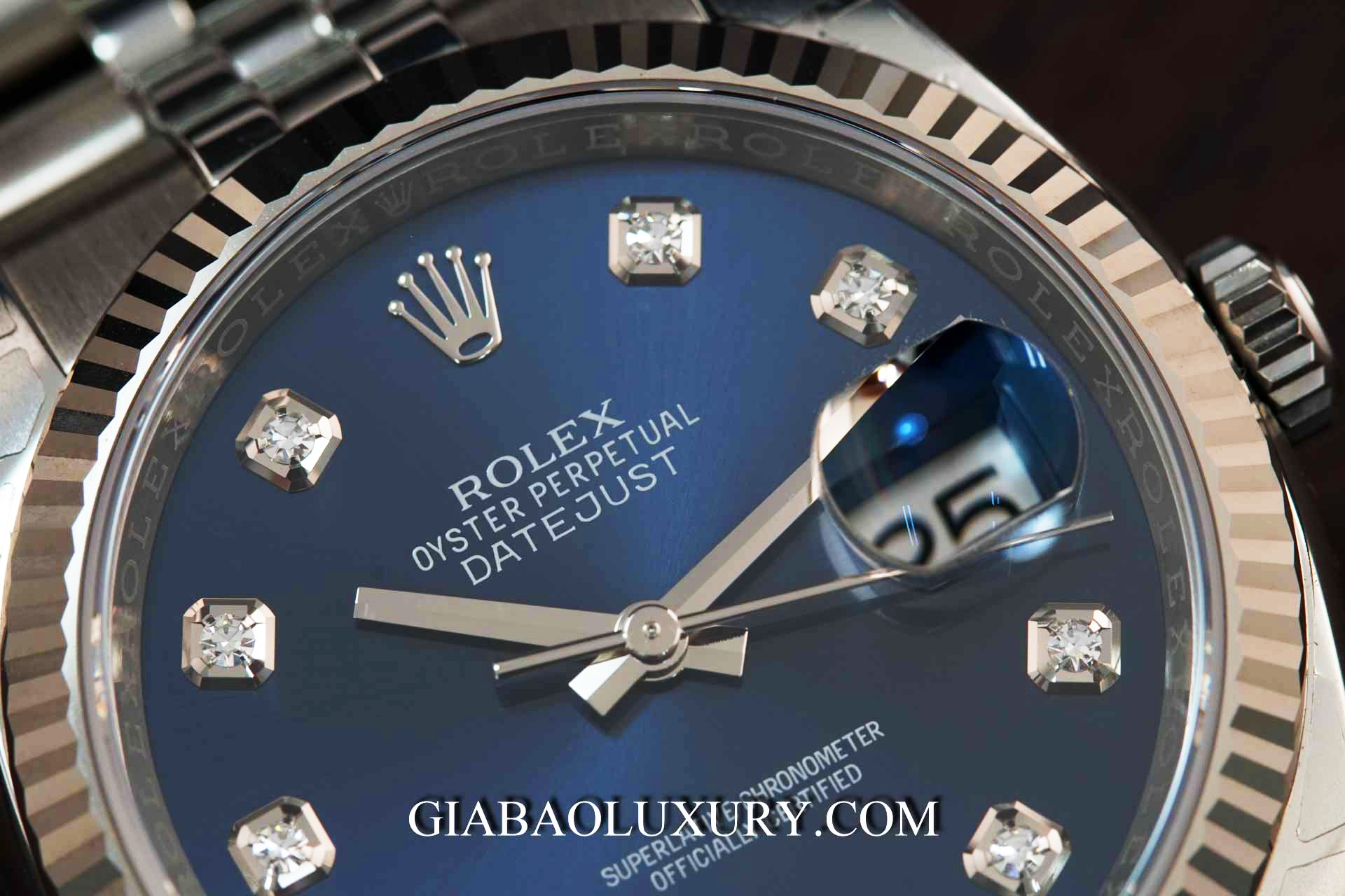 Đồng Hồ Rolex Datejust 116234 Mặt Số Xanh Nạm Kim Cương