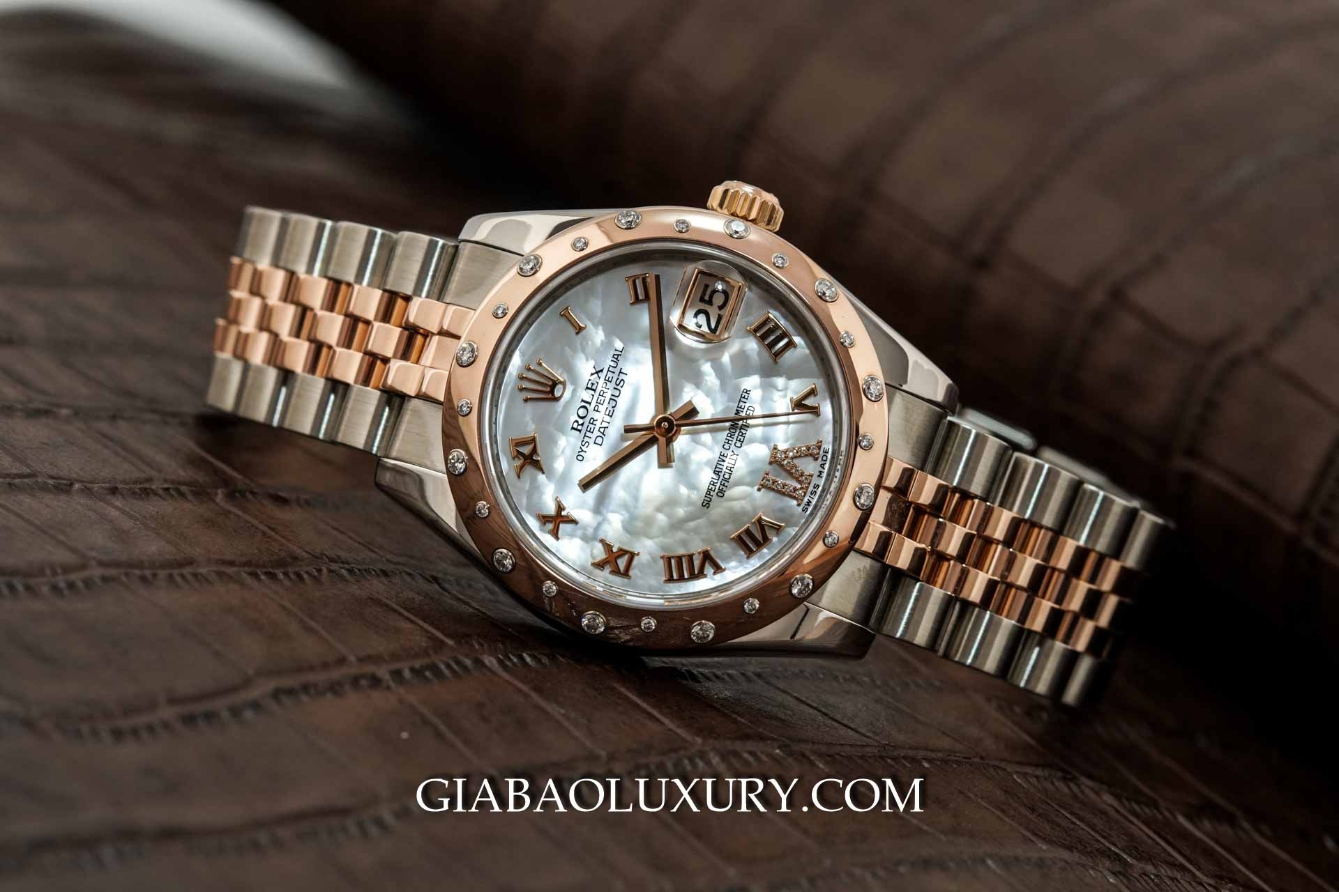 ĐỒNG HỒ ROLEX DATEJUST 178341 MẶT SỐ KHẢM TRAI TRẮNG