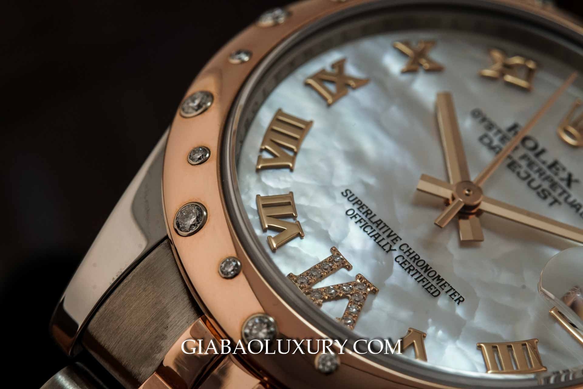 ĐỒNG HỒ ROLEX DATEJUST 178341 MẶT SỐ KHẢM TRAI TRẮNG