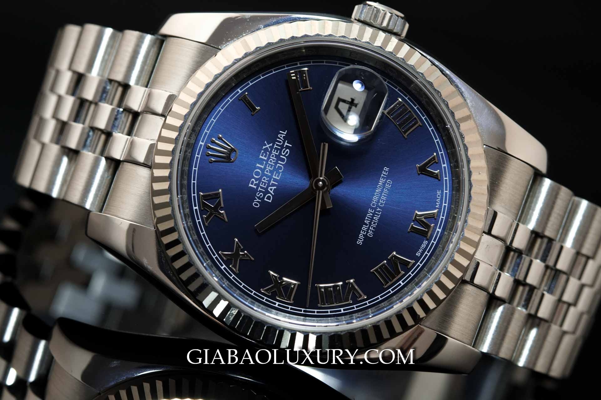 Đồng Hồ Rolex Datejust 116234 Mặt Xanh Navi, Cọc Số La Mã