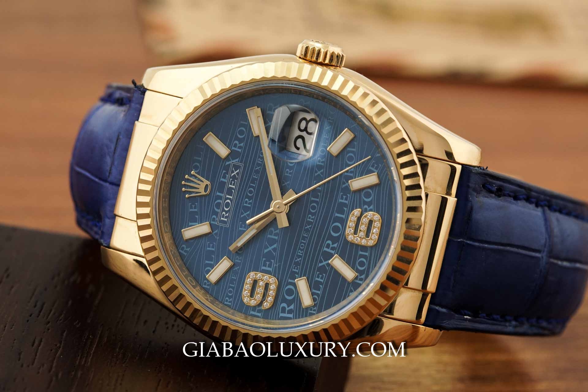 Đồng Hồ Rolex Datejust 116138 Mặt Số Xanh Vi Tính Vân Sóng