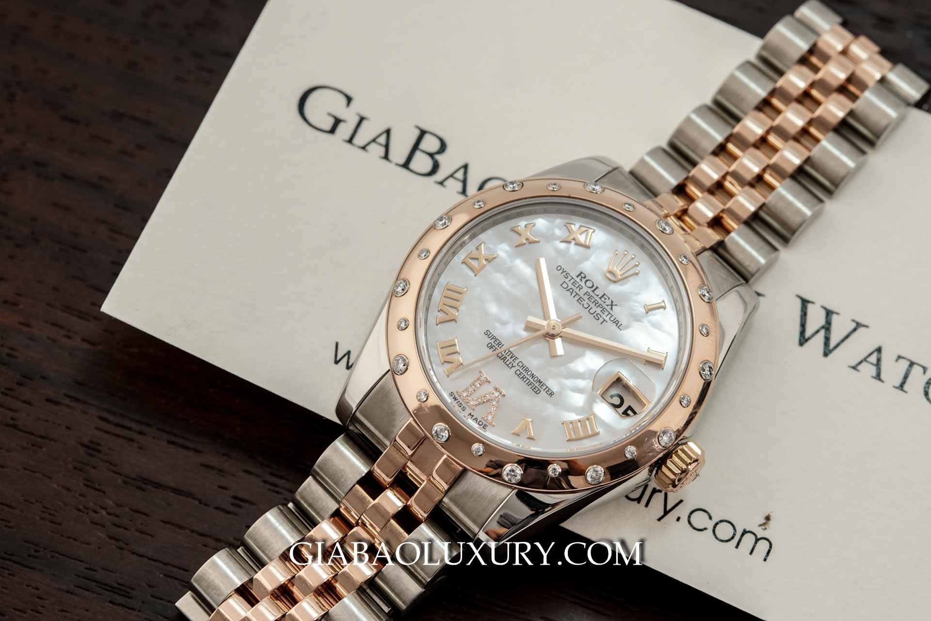 ĐỒNG HỒ ROLEX DATEJUST 178341 MẶT SỐ KHẢM TRAI TRẮNG