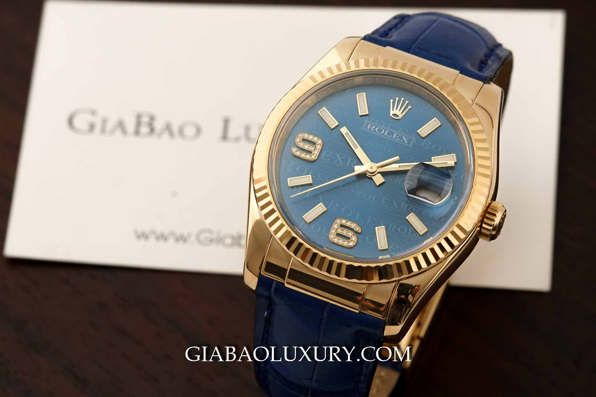 Đồng Hồ Rolex Datejust 116138 Mặt Số Xanh Vi Tính Vân Sóng