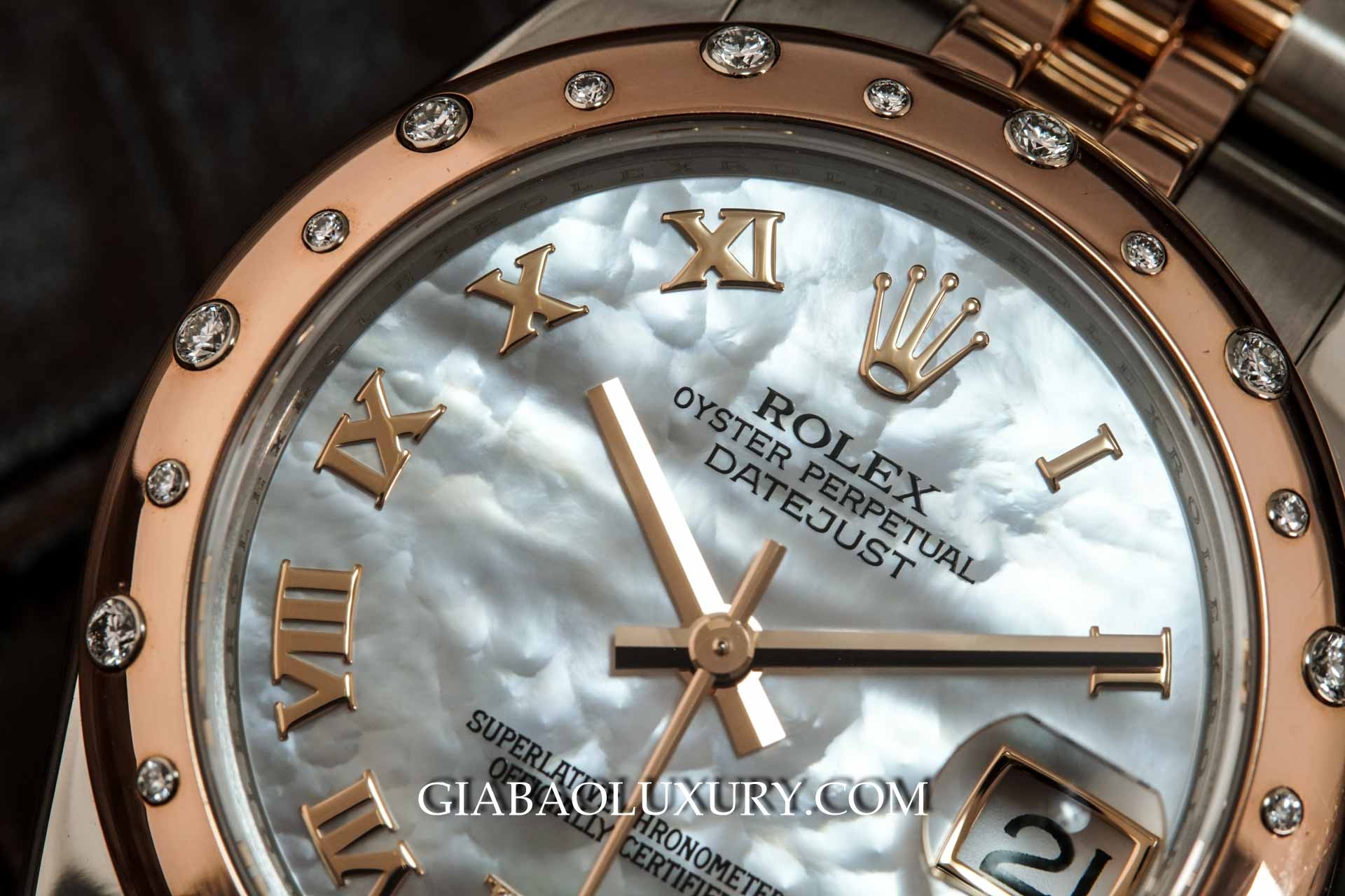 ĐỒNG HỒ ROLEX DATEJUST 178341 MẶT SỐ KHẢM TRAI TRẮNG