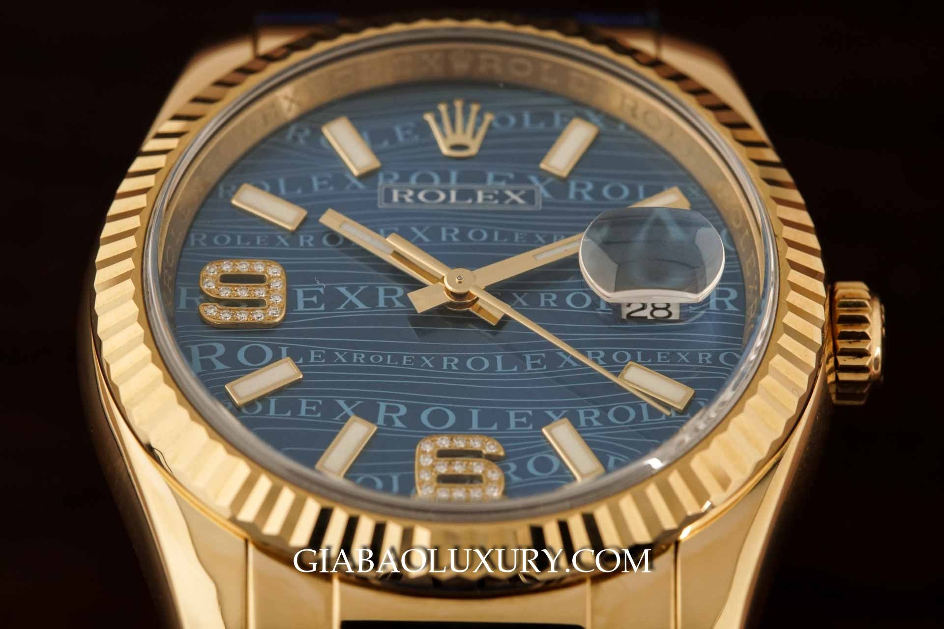 Đồng Hồ Rolex Datejust 116138 Mặt Số Xanh Vi Tính Vân Sóng