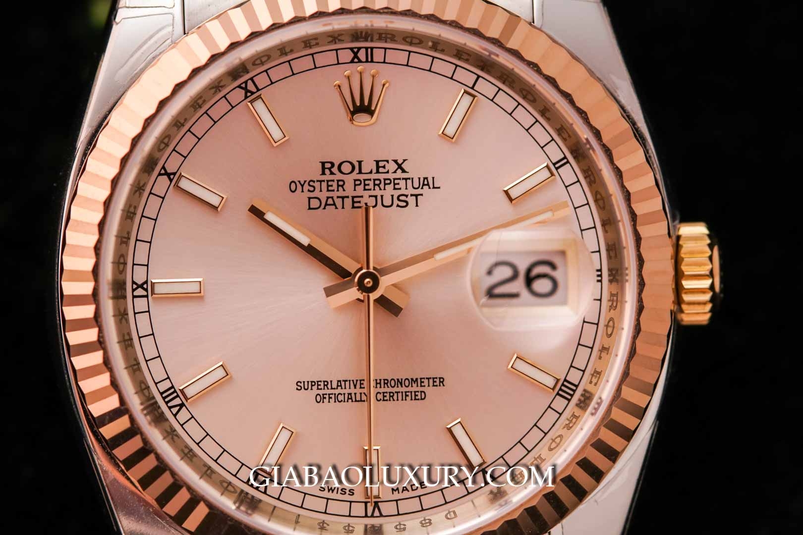 Đồng Hồ Rolex Oyster Perpetual Datejust 116231 Mặt Phớt Hồng