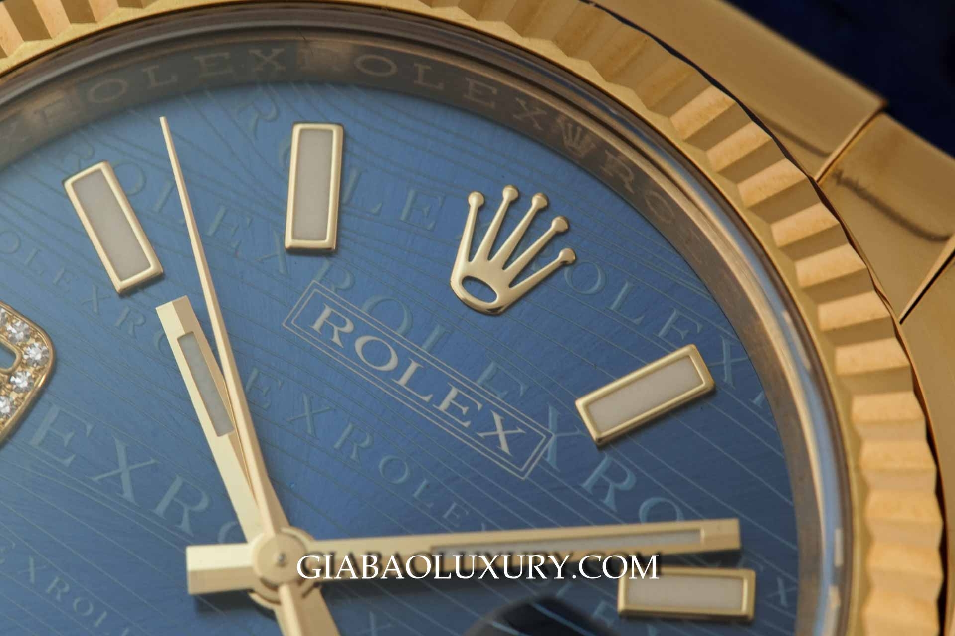 Đồng Hồ Rolex Datejust 116138 Mặt Số Xanh Vi Tính Vân Sóng