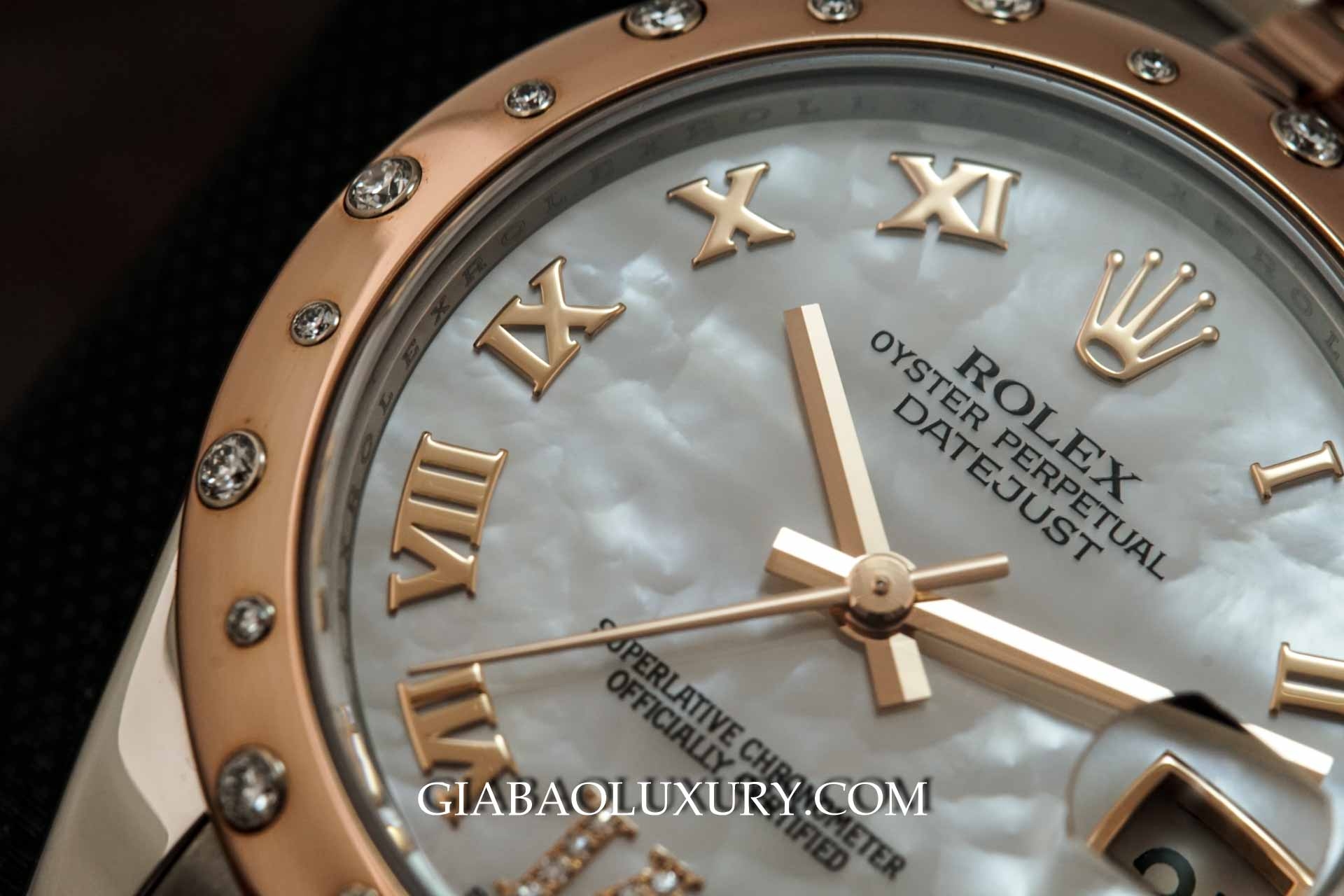 ĐỒNG HỒ ROLEX DATEJUST 178341 MẶT SỐ KHẢM TRAI TRẮNG