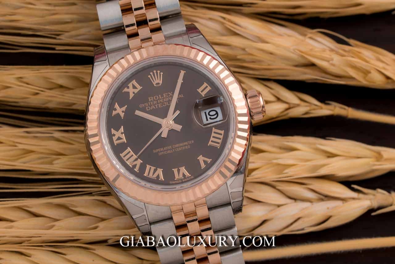 Đồng Hồ Rolex Lady-Datejust 279171 Mặt Số Chocolate Cọc Số La Mã