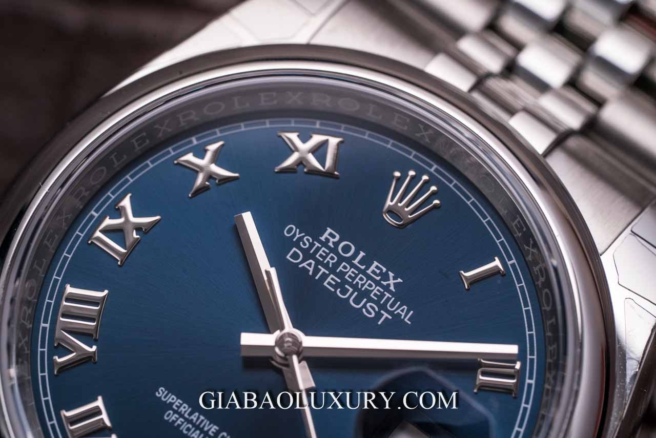 Đồng Hồ Rolex Datejust 116200 Mặt Số Xanh Cọc Số La Mã