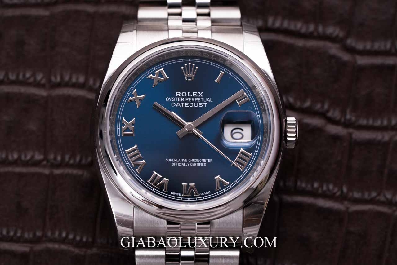 Đồng Hồ Rolex Datejust 116200 Mặt Số Xanh Cọc Số La Mã