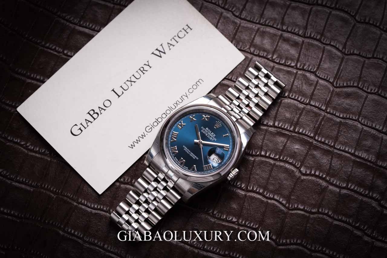 Đồng Hồ Rolex Datejust 116200 Mặt Số Xanh Cọc Số La Mã
