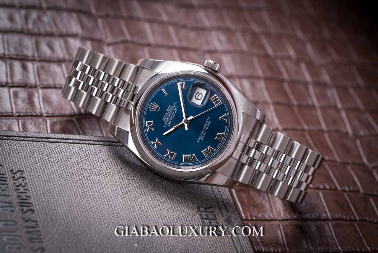 Đồng Hồ Rolex Datejust 116200 Mặt Số Xanh Cọc Số La Mã