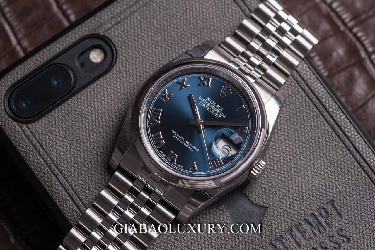 Đồng Hồ Rolex Datejust 116200 Mặt Số Xanh Cọc Số La Mã