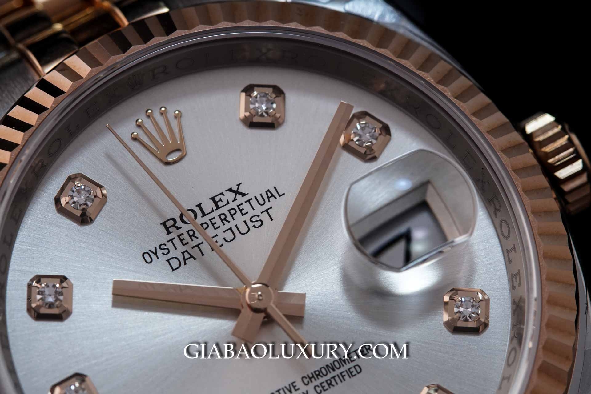 Đồng Hồ Rolex Datejust 116231 Mặt Số Bạc Nạm Kim Cương