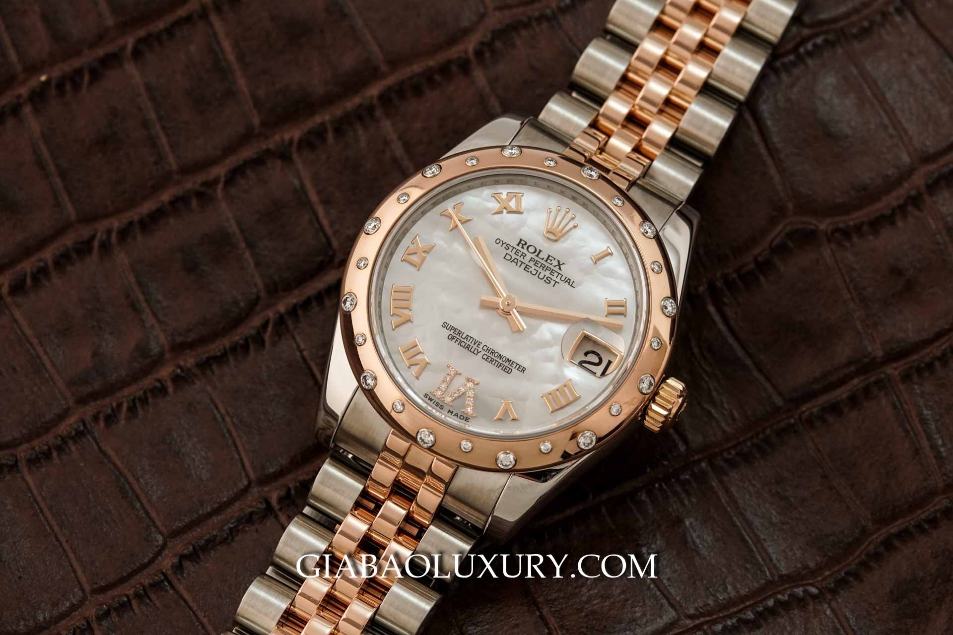 ĐỒNG HỒ ROLEX DATEJUST 178341 MẶT SỐ KHẢM TRAI TRẮNG