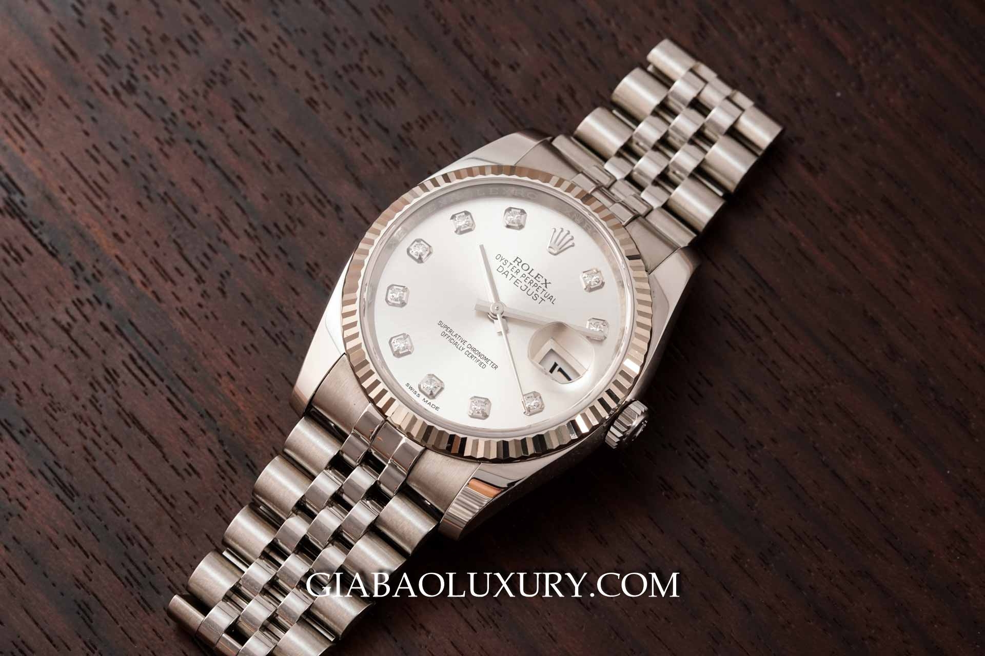 Đồng Hồ Rolex Oyster Perpetual Datejust 116234 Mặt số bạc