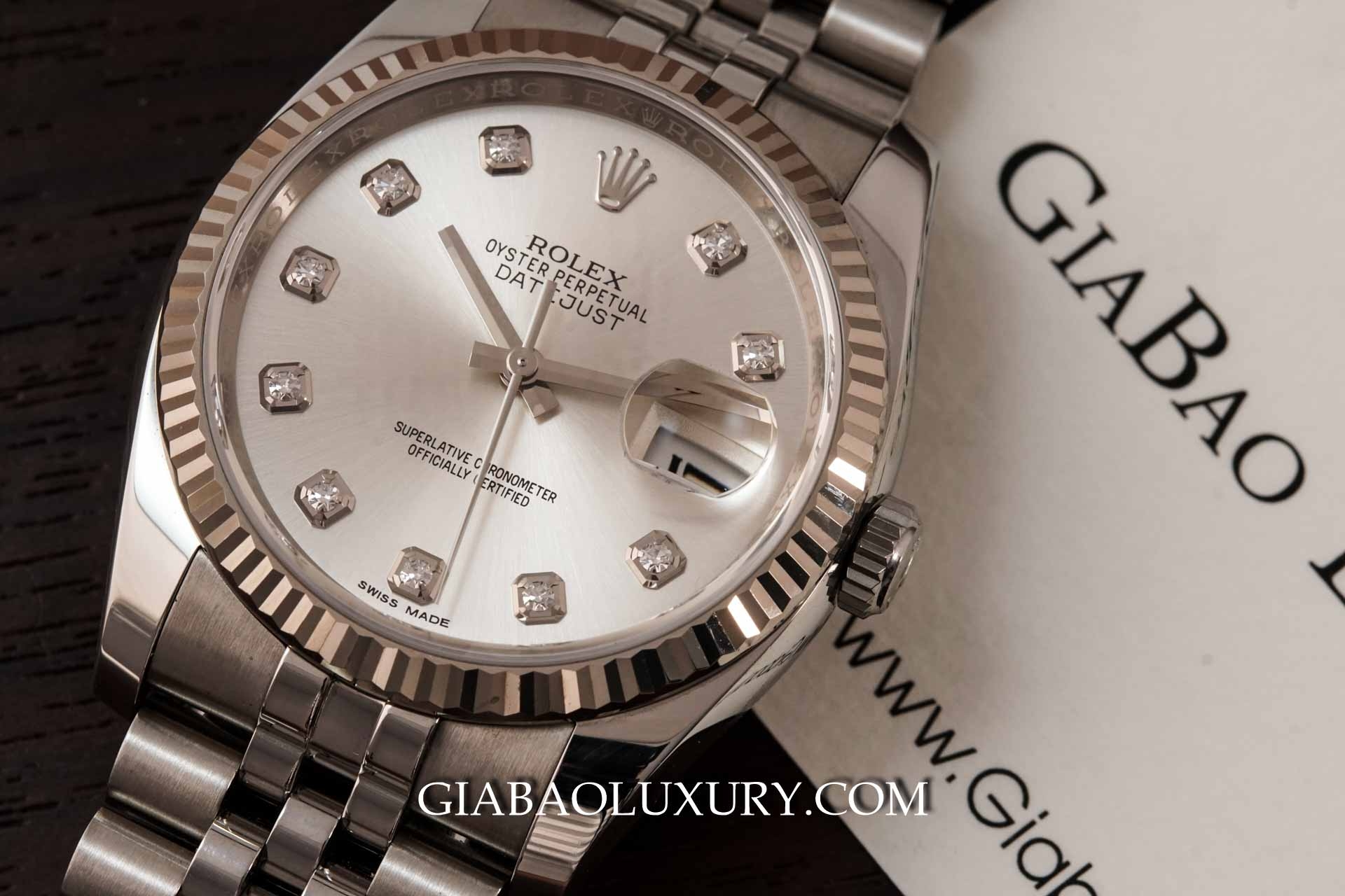 Đồng Hồ Rolex Oyster Perpetual Datejust 116234 Mặt số bạc