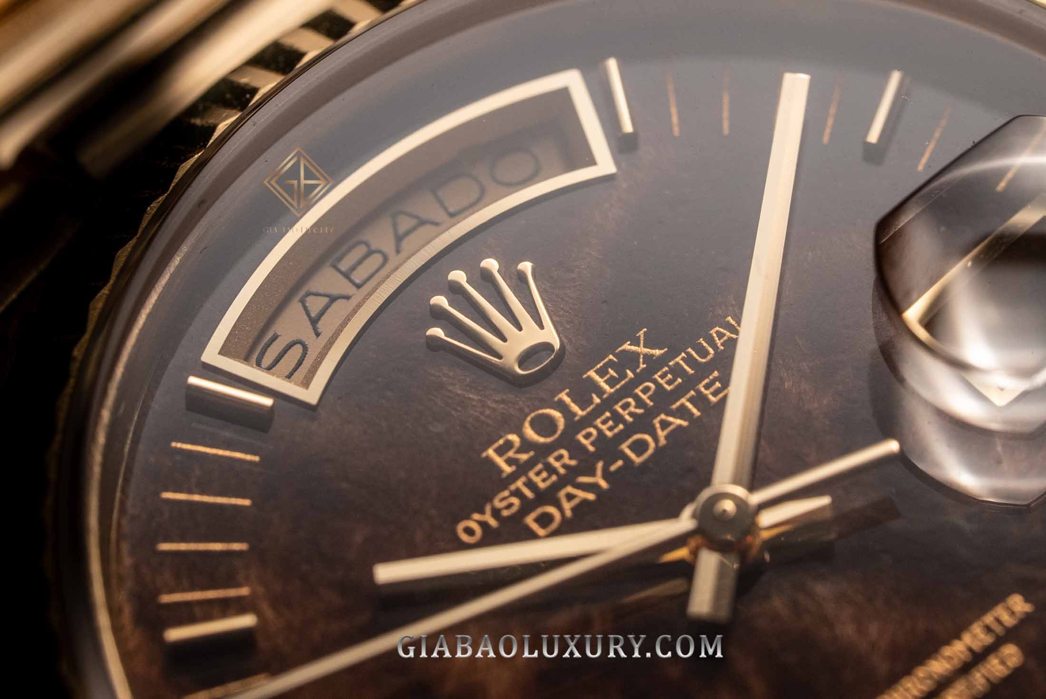 Đồng hồ Rolex Day-Date 36 18038 Mặt Số Gỗ Burr