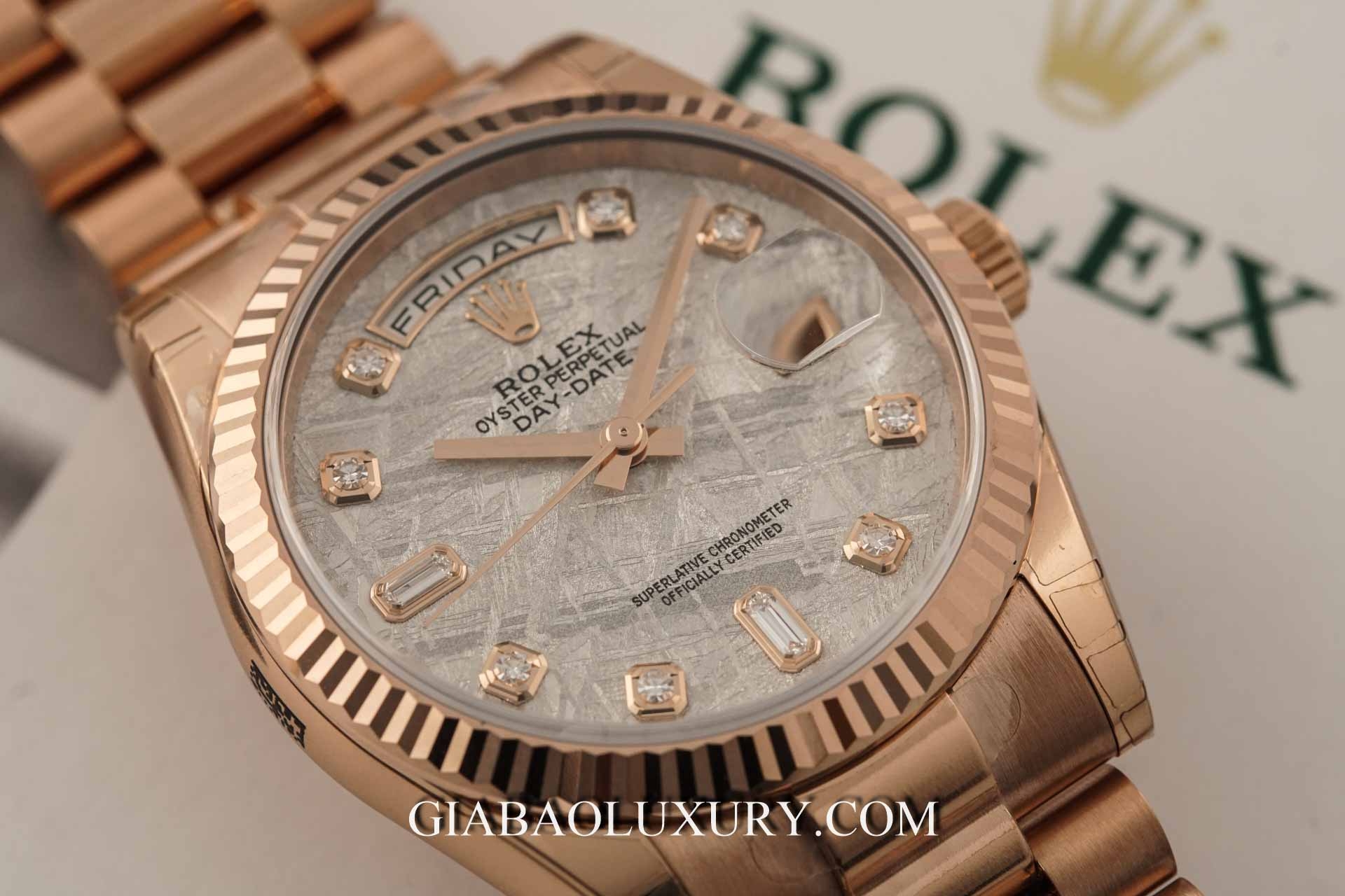 Đồng hồ Rolex Day Date 118235 Mặt Số Đá Thiên Thạch
