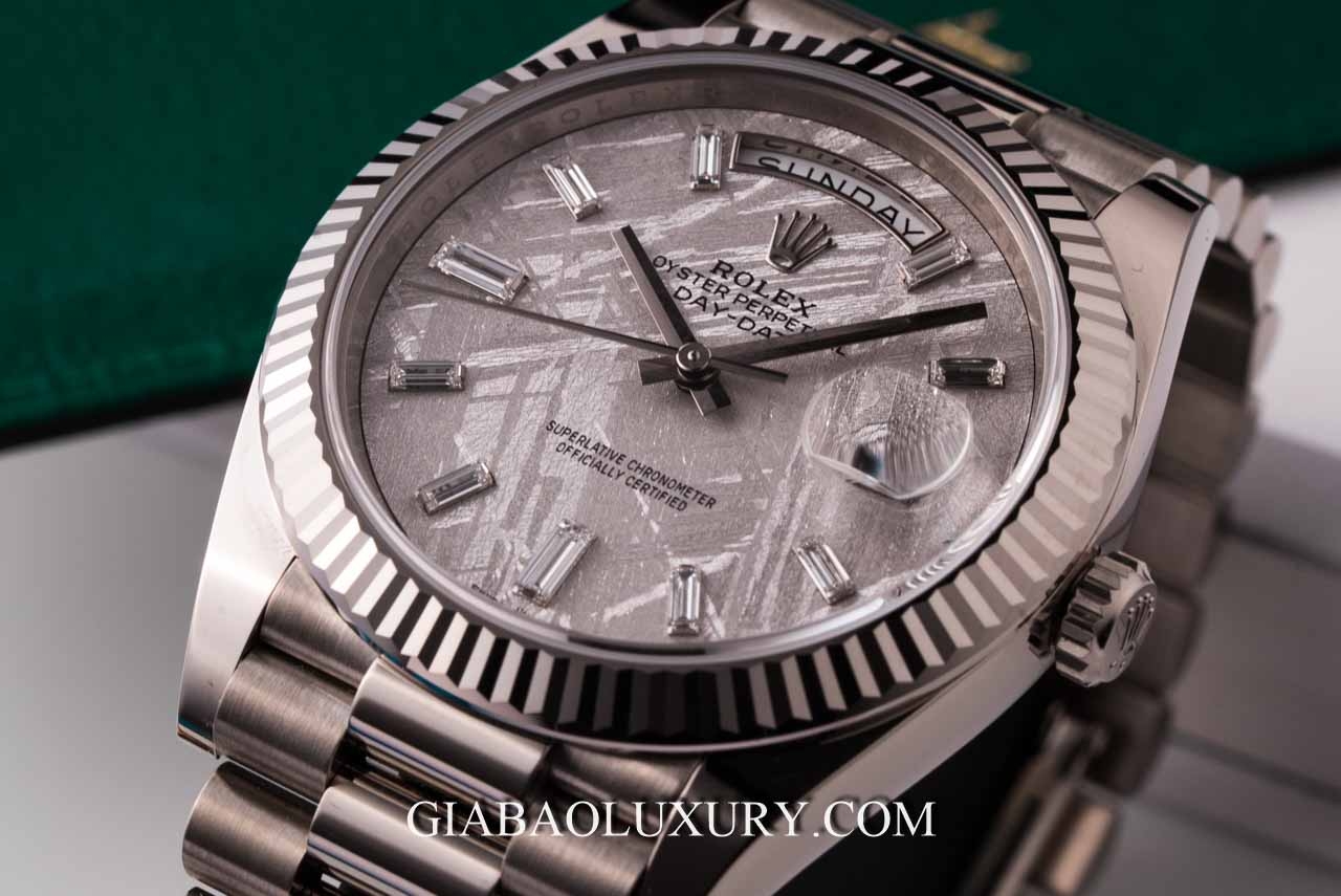 Đồng hồ Rolex Day-Date 228239-0055 Mặt Số Đá Thiên Thạch