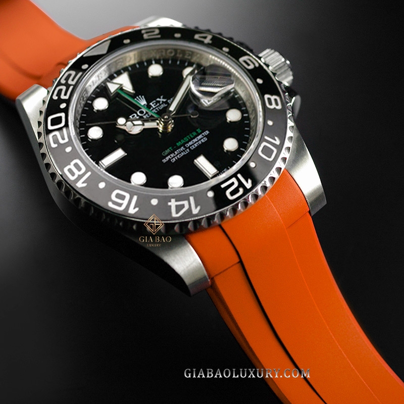 Dây cao su Rubber B dành cho đồng hồ Rolex GMT Master II Ceramic - Tang Buckle Series