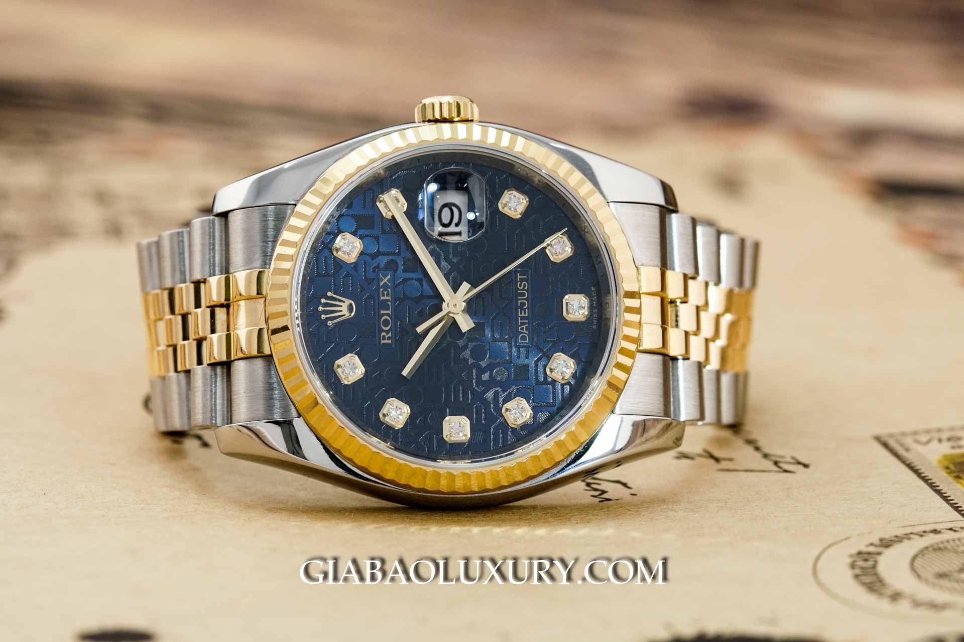 Đồng Hồ Rolex Datejust 116233 Mặt Vi Tính Xanh