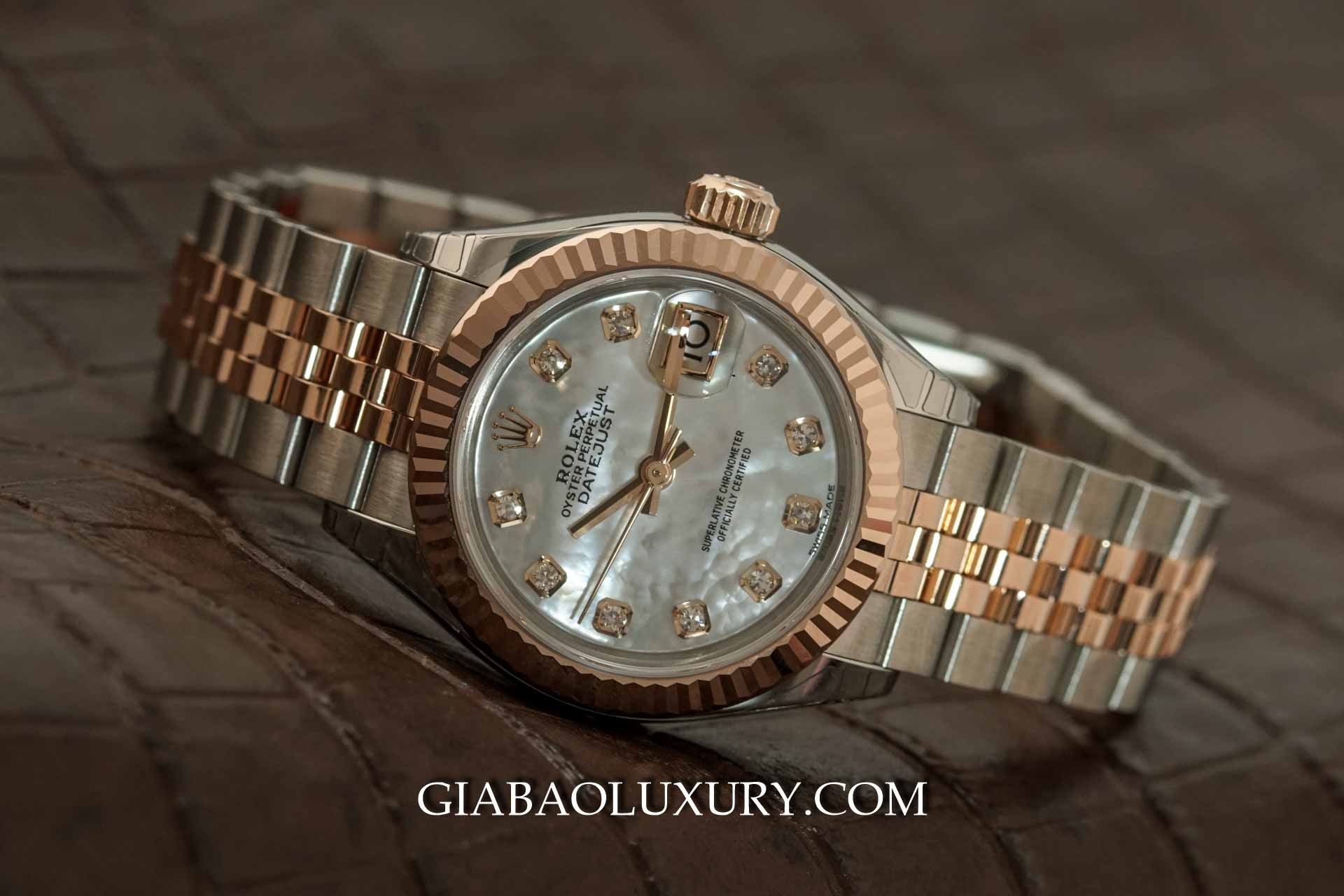 Đồng Hồ Rolex Lady Datejust 279171 Mặt Ốc Trắng