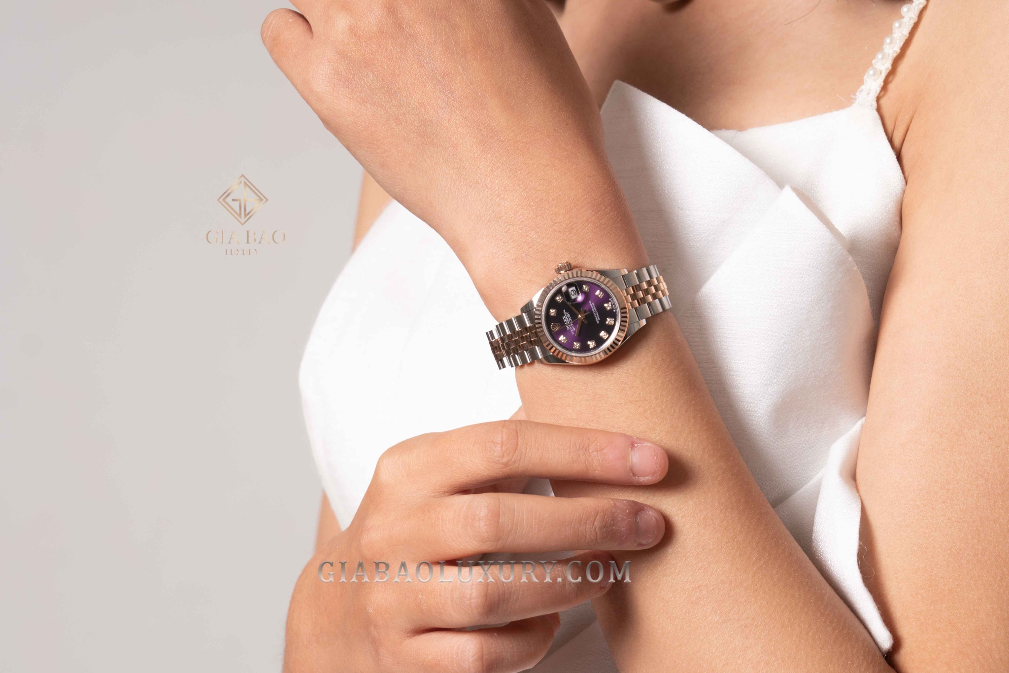 Đồng Hồ Rolex Lady-Datejust 279171 Mặt Số Tím Nạm Kim Cương