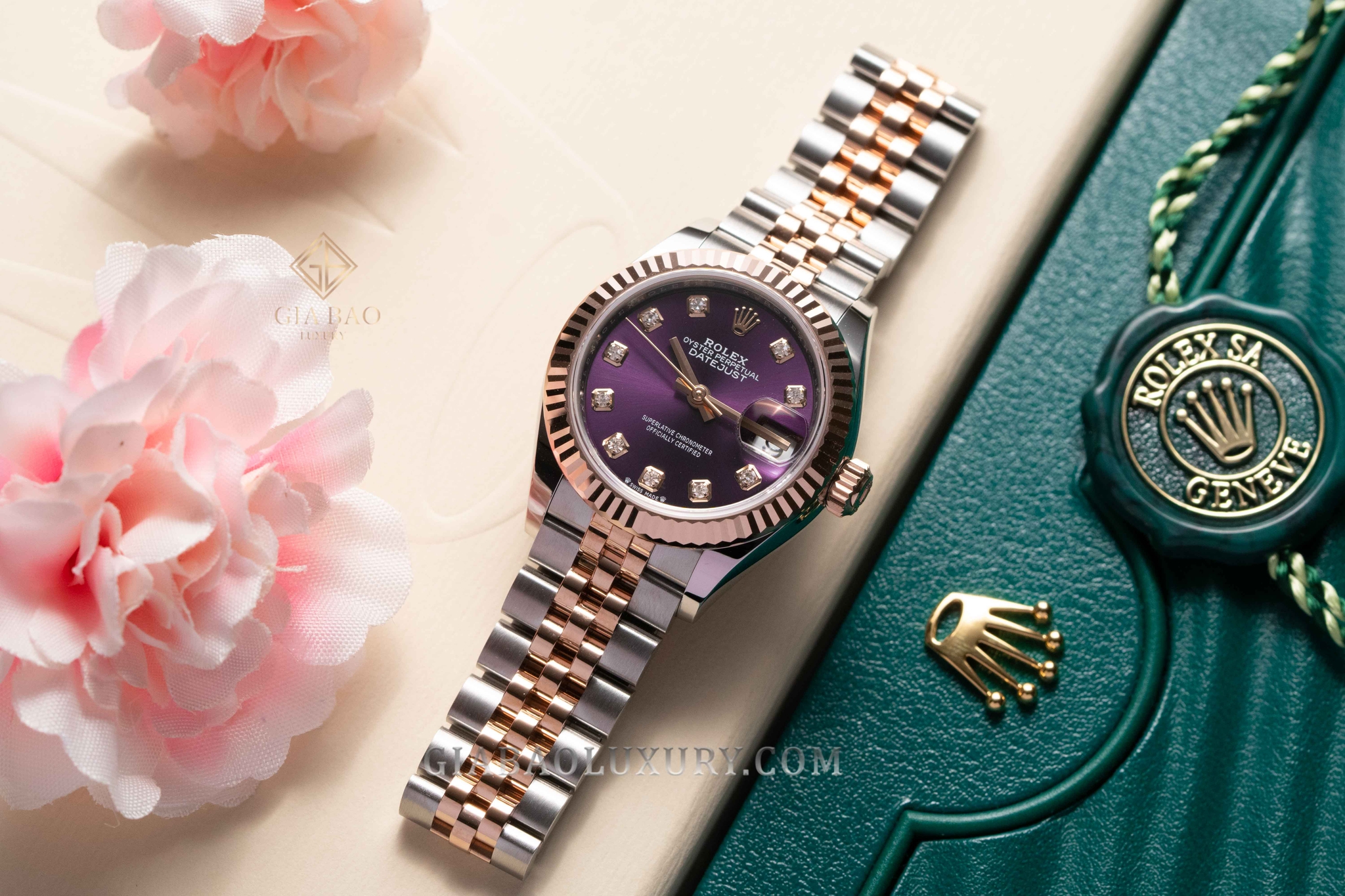 Đồng Hồ Rolex Lady-Datejust 279171 Mặt Số Tím Nạm Kim Cương