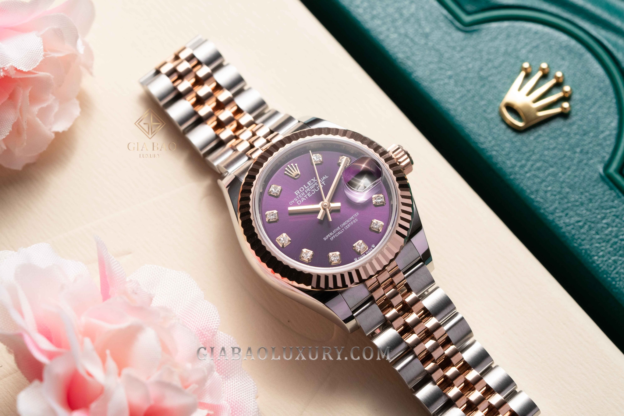 Đồng Hồ Rolex Lady-Datejust 279171 Mặt Số Tím Nạm Kim Cương